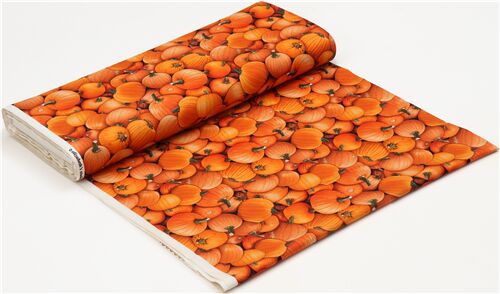 Remnant (45 x 110 cm) - packed orange pumpkin fabric by Elizabeths Studio 4