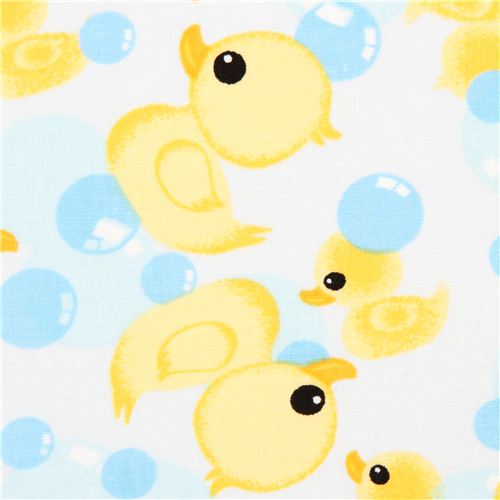 pale blue duck soap bubble animal fabric What up Duck USA - Animal ...