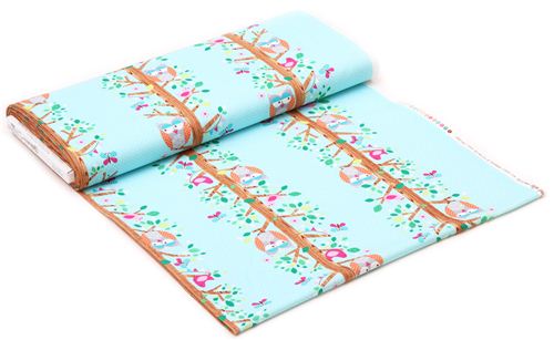 pale blue owl tree fabric Michael Miller from the USA 5