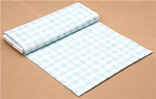 pale blue white checkered fabric by Michael Miller USA 3