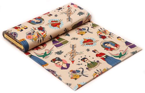 Remnant 29 cm - pale brown Alexander Henry fabric Frida 3