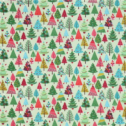 pale green Christmas tree fabric Andover from the USA - Christmas ...