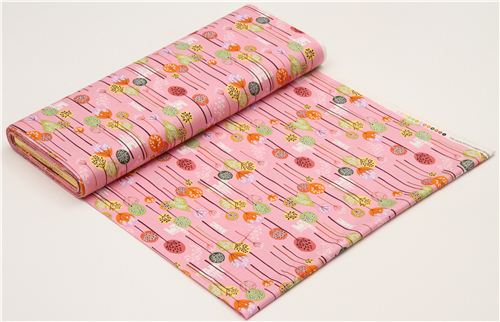 pale pink Alexander Henry fairy tale fabric castle forest 3