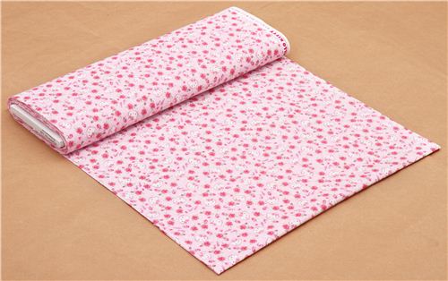 pale pink Hello Kitty rose garden fabric by Kokka  3