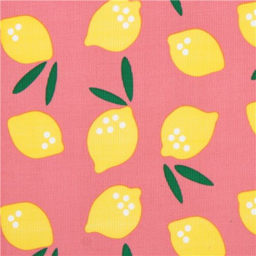 pale pink 'Lemon Drop' fruit Cloud 9 organic corduroy fabric Fabric by ...