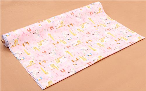pale pink Rapunzel fairy tale oxford fabric by Kokka 4