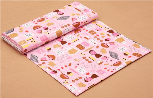 pale pink bake cupcake fabric Robert Kaufman Baked with Love 3