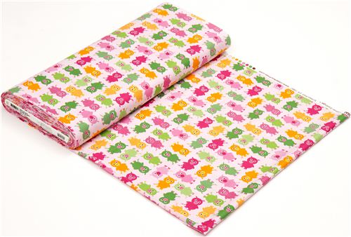 pale pink fabric with plaid piggies by Robert Kaufman 3