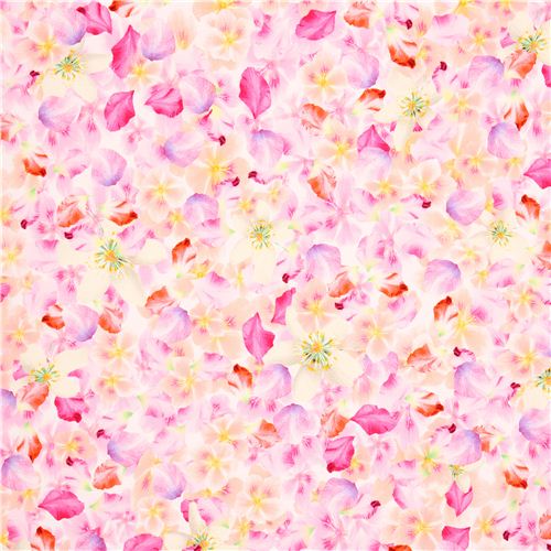 pale pink flower and petal fabric Michael Miller USA 2