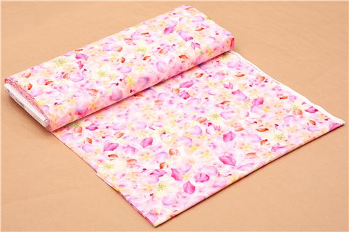 pale pink flower and petal fabric Michael Miller USA 3