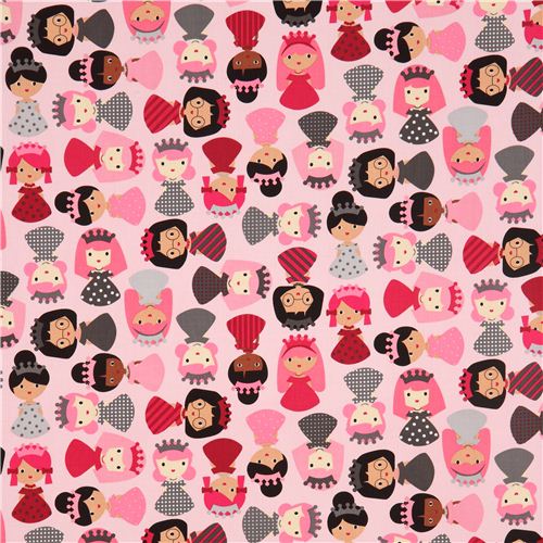 pale rosa girl princess fabric de Robert Kaufman USA 2