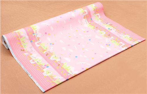 rosaner Gans Ente Tier Oxford Stoff von Kokka aus Japan 5