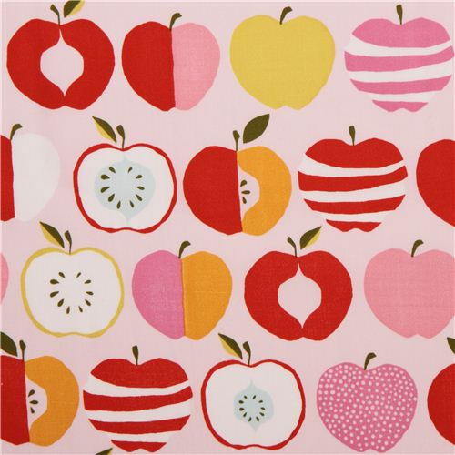 pale pink monaluna apple fruit organic fabric USA Fabric by Monaluna ...