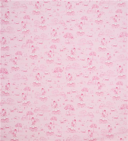 pale pink sheep farm shepherd animal fabric Timeless Treasures USA