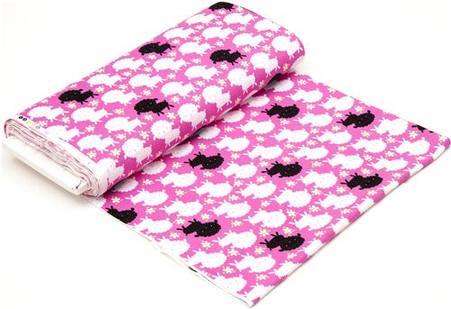 pale rosa sheep flannel fabric flowers Timeless Treasures 3