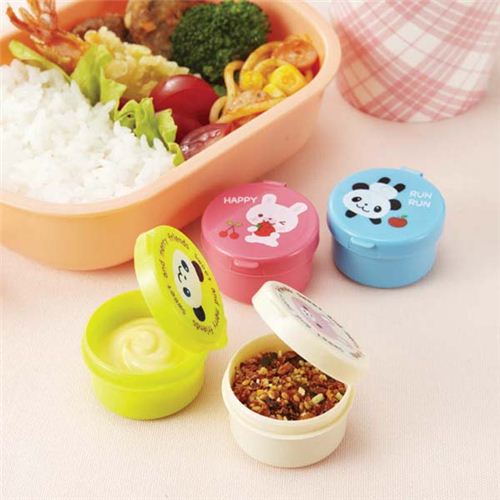 Details about   Set of 4 Japanese Mini Condiment Containers for Bento Box Bunny Panda JAPAN MADE 