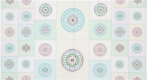 Tissu couleur pastel avec des cercles, Circle Patch Panel Tissu