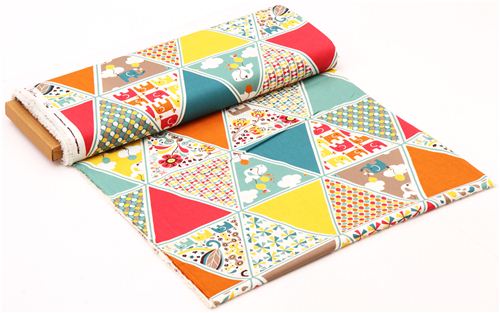 patchwork elephant birch organic fabric Frolic Triangles 3