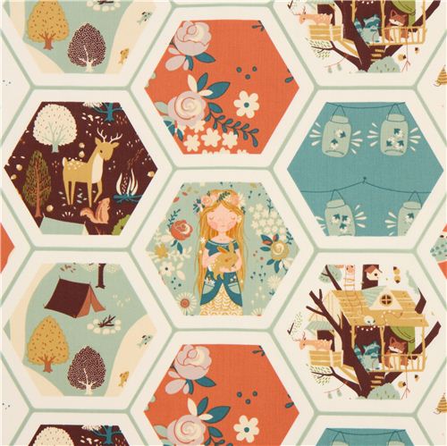 patchwork forest animals organic fabric birch Fort Firefly 2