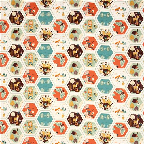 patchwork forest animals organic fabric birch Fort Firefly 3