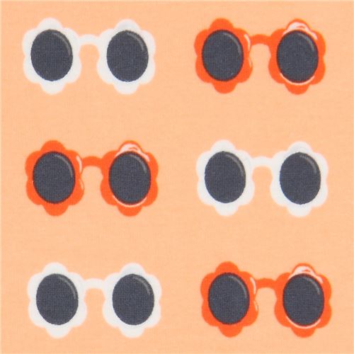 Cool Peach Flower Retro Sunglasses Fabric