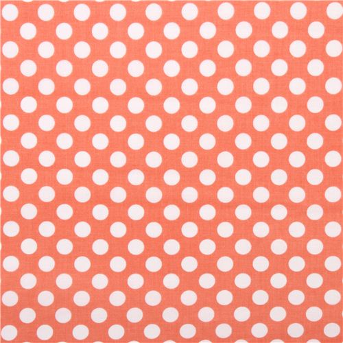 peach Michael Miller fabric Ta Dot with white dots 3