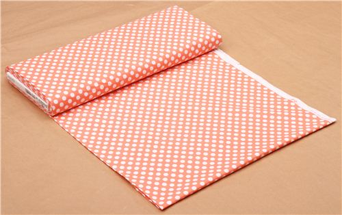 peach Michael Miller fabric Ta Dot with white dots 4