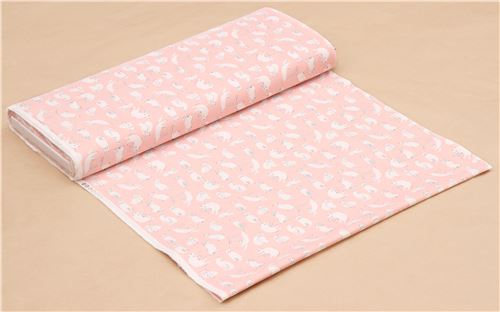 peach cute light cream cat fabric by Dear Stella USA 3