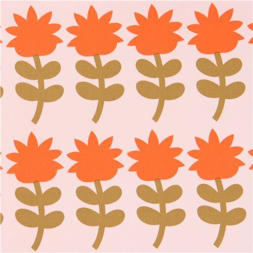 Tissu Art Gallery Fabrics pche avec des fleurs Tissu