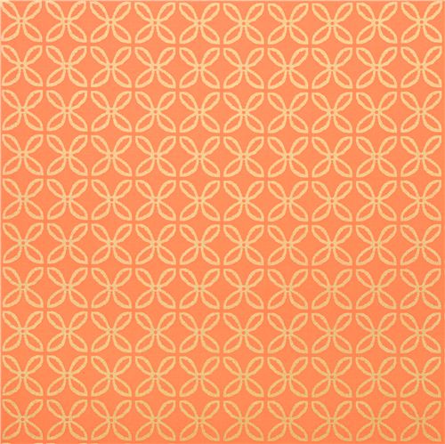 peach fabric with shiny gold color flower design by Michael Miller USA 3