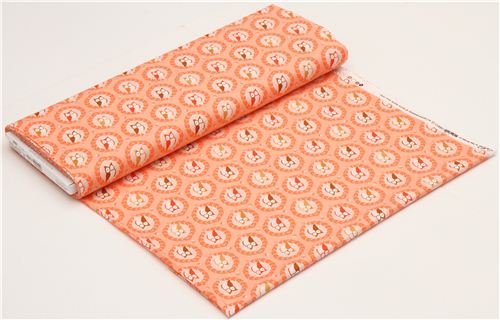 peach owl fabric Sweet Owlies by Michael Miller 3