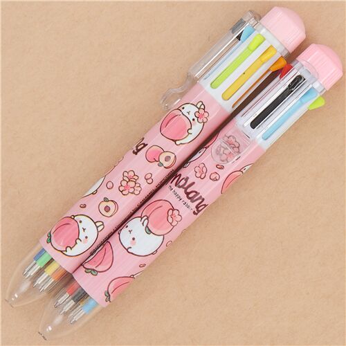 peach-pink Molang rabbit 8 color ballpoint pen - modeS4u