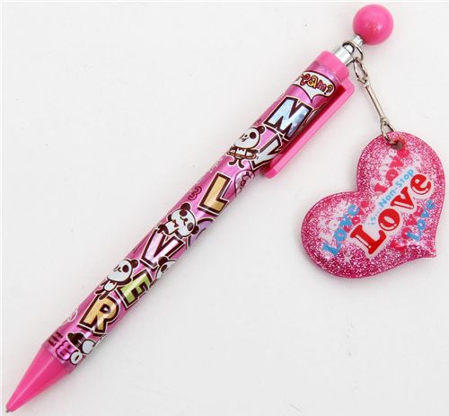 pinker Bleistift kawaii Panda Glitzer Herz - Stifte - Schreibwaren