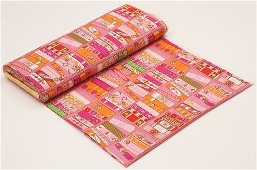 pink Alexander Henry bookshelf fabric with books 3