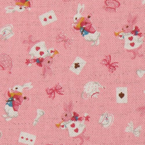 pink Alice in Wonderland canvas fabric Kokka Japan 1
