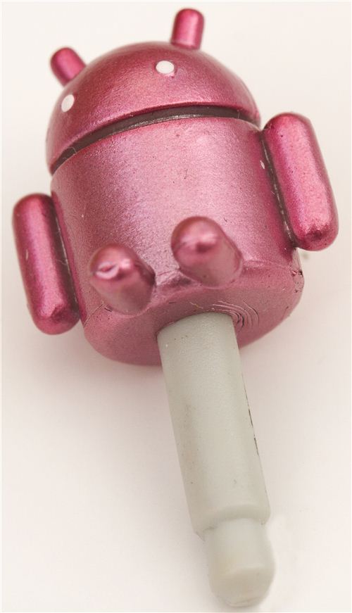pink Android robot mobile phone plug earphone jack accessory Phone Charms Accessories