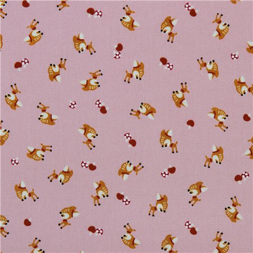 pink Bambi Kokka oxford fabric baby deer from Japan 2