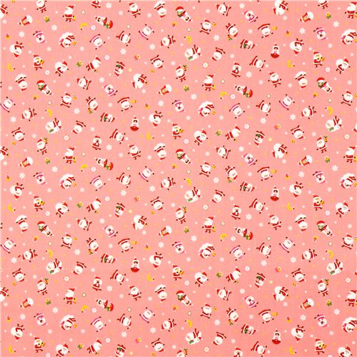 pink Cosmo Christmas fabric Santa Claus matryoshka 2