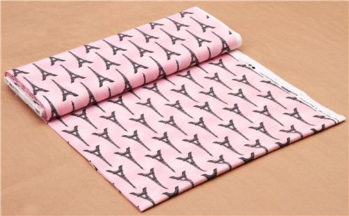 pink Eiffel Tower fabric Robert Kaufman Paris Panache 3