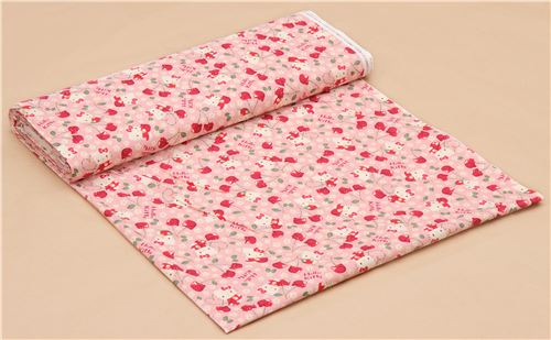 pink Hello Kitty cherry cute flower fabric 4