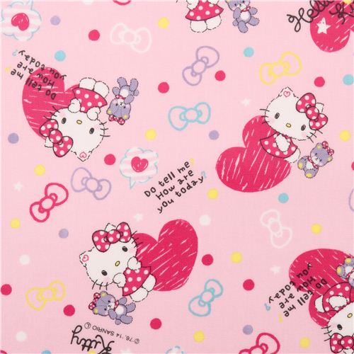 pink Hello Kitty laminate fabric heart confetti by Sanrio from Japan ...