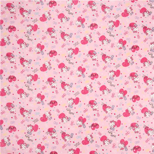 Pink Hello Kitty Laminate Fabric Heart Confetti By Sanrio From Japan 