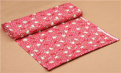 pink Hello Kitty oxford fabric leopard print by Sanrio from Japan 3