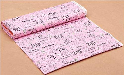 pink Hello Kitty oxford fabric logo writing by Sanrio from Japan 3