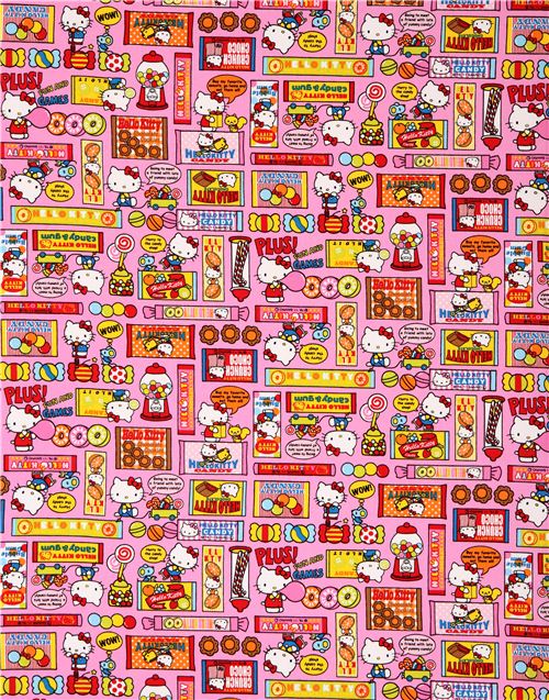 pink Hello Kitty oxford fabric sweets by Sanrio from Japan 3