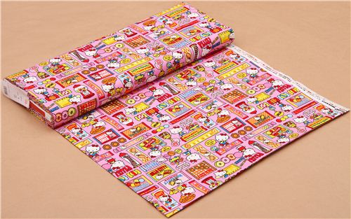 pink Hello Kitty oxford fabric sweets by Sanrio from Japan 4
