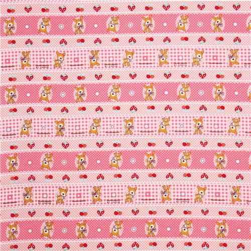 pink Hummingmint animal Sanrio oxford fabric 2