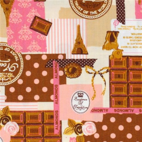 pink Japanese fabric France chocolate Cosmo 1