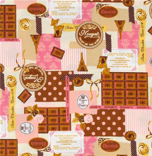pink Japanese fabric France chocolate Cosmo 2