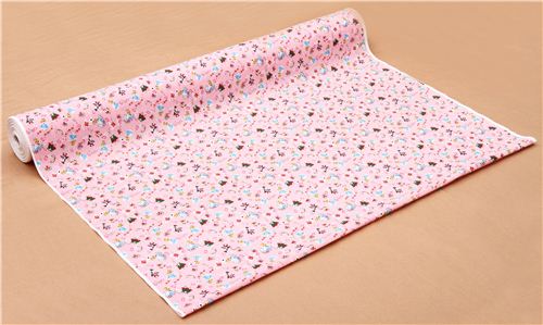 pink Kokka Alice in Wonderland fairy tale fabric from Japan 3